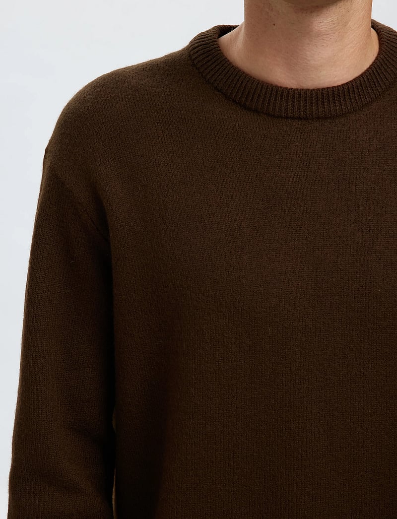 Selected - SLHARNE LS KNIT RELAXED WOOL CREW NECK - rund hals - demitasse - 5