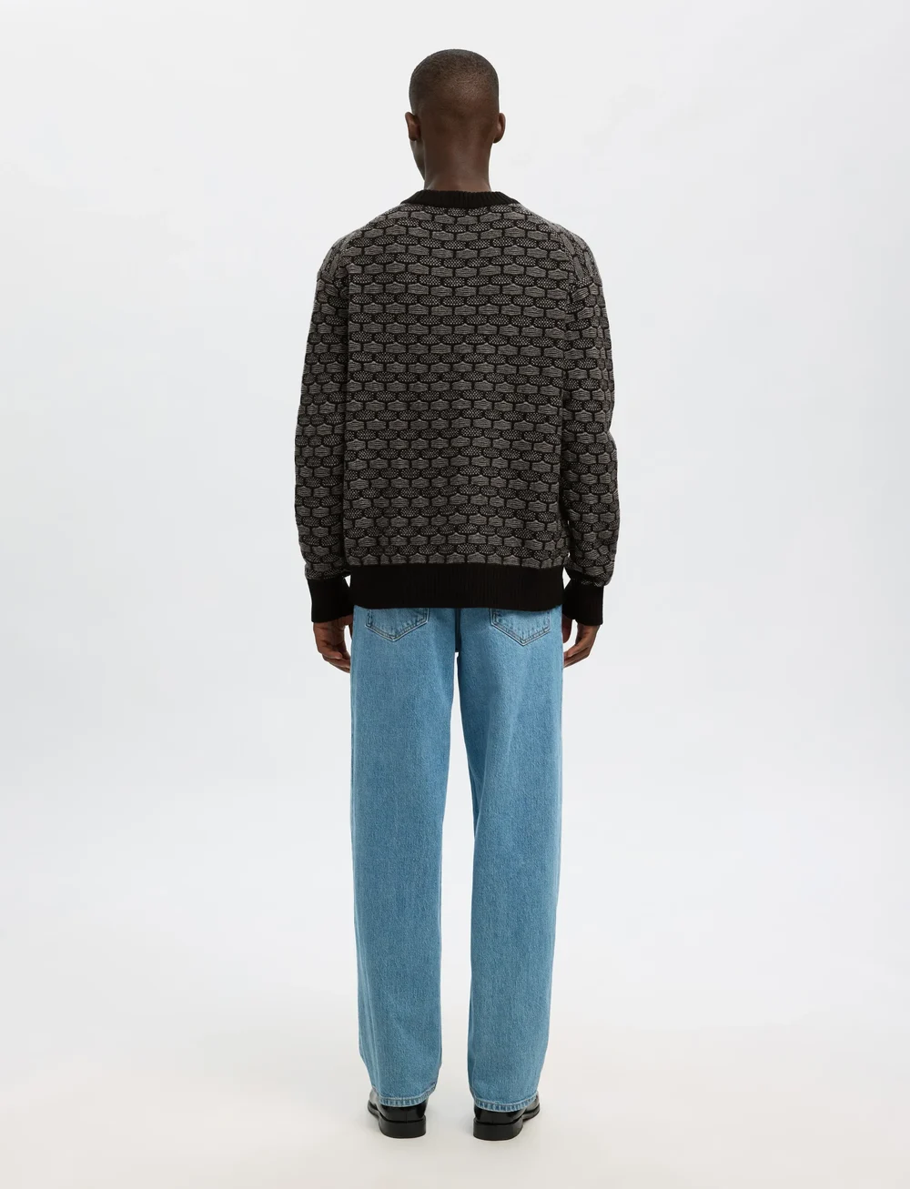 Selected - SLHKEITH LS KNIT RELAXED CREW NECK - round necks - black - 2