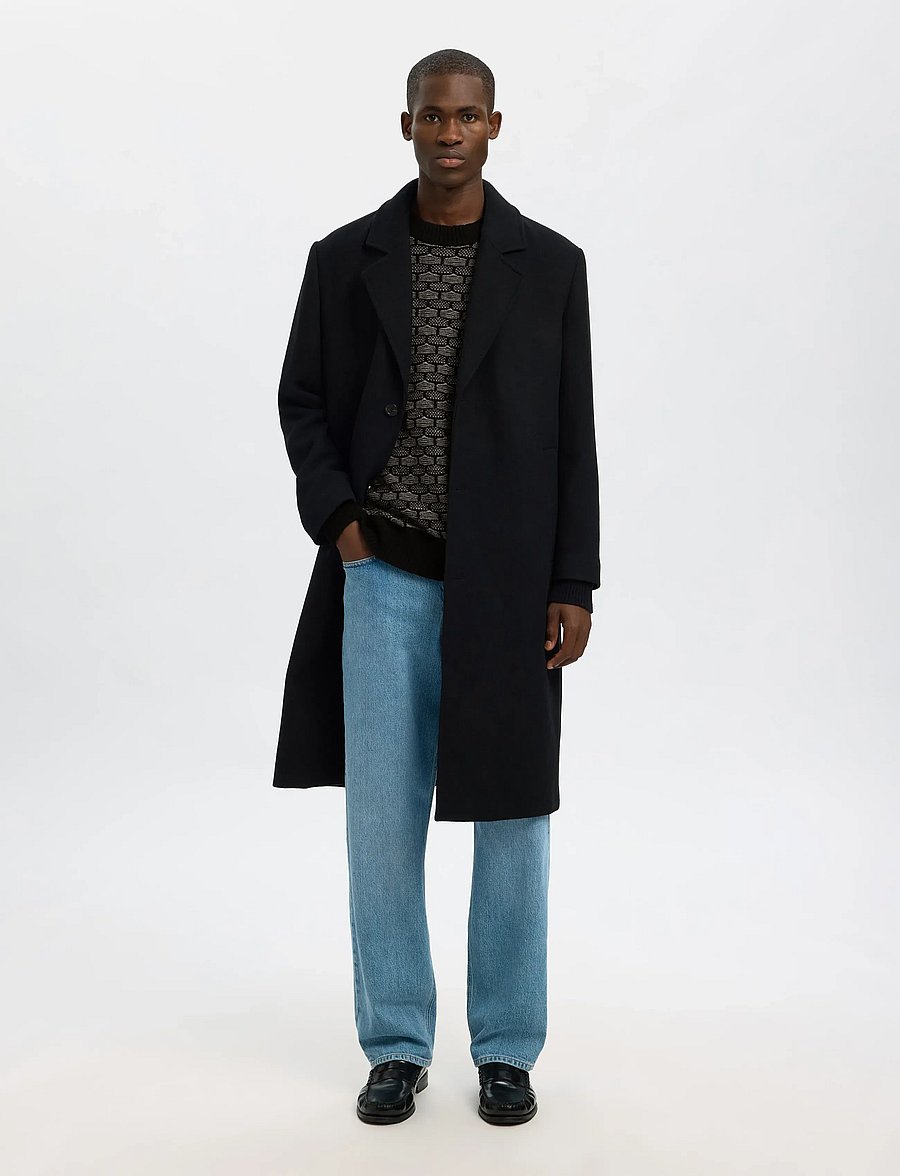Selected - SLHKEITH LS KNIT RELAXED CREW NECK - ronde hals - black - 4