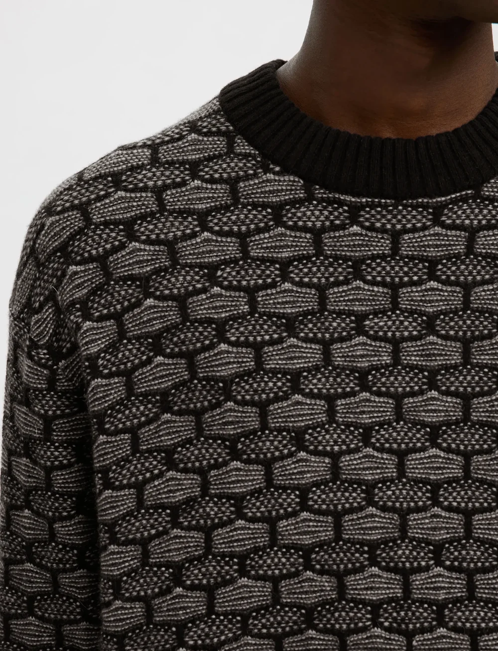 Selected - SLHKEITH LS KNIT RELAXED CREW NECK - round necks - black - 5