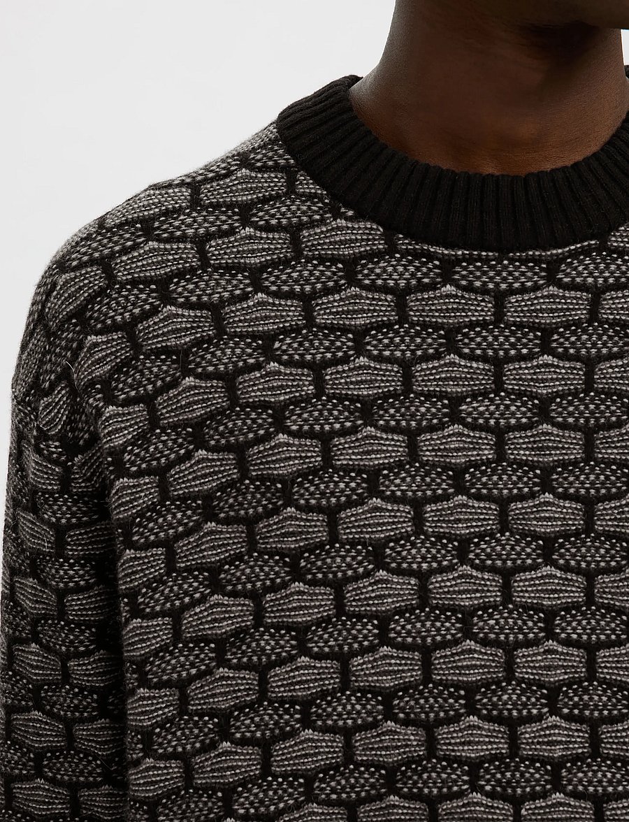 Selected - SLHKEITH LS KNIT RELAXED CREW NECK - ronde hals - black - 5