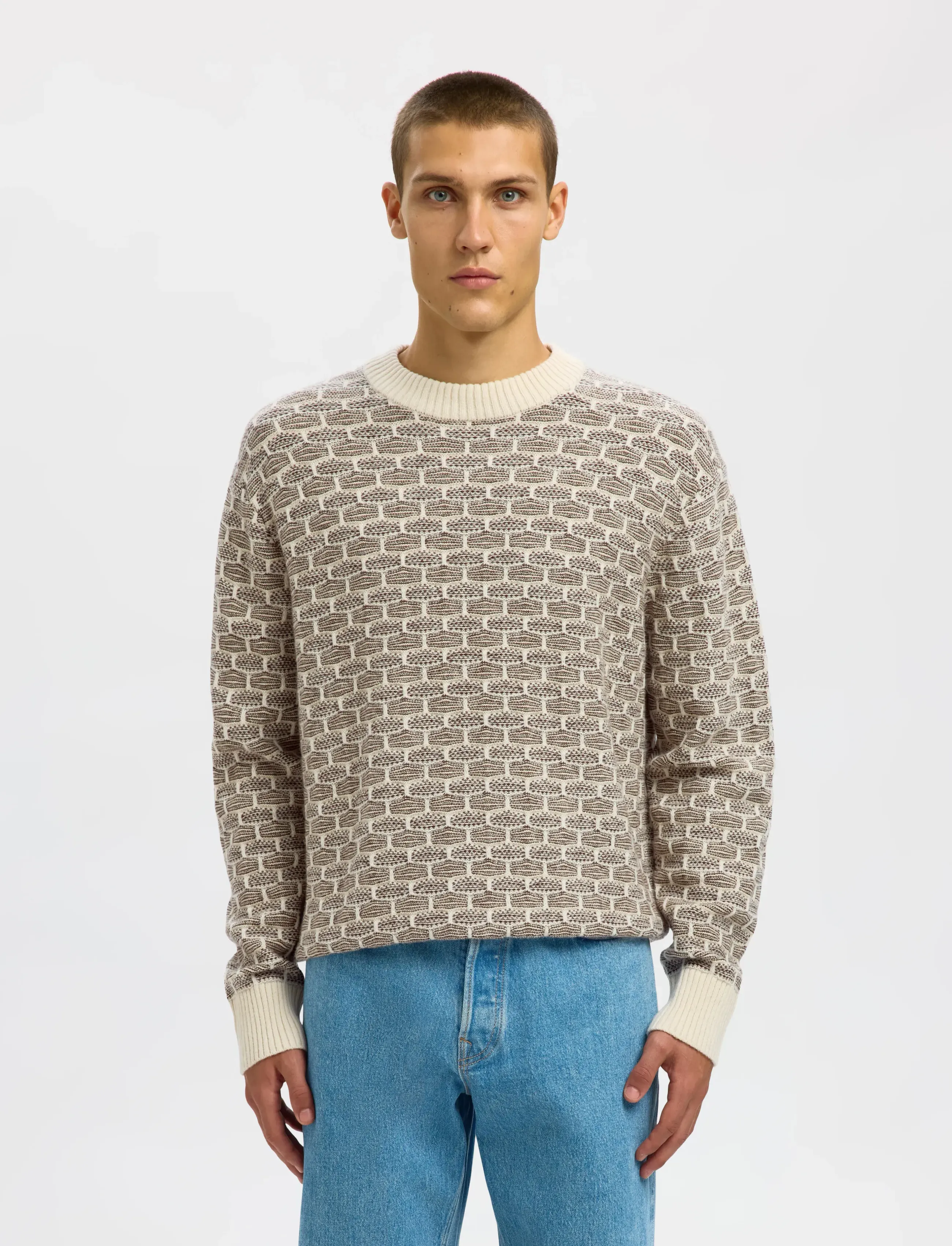 Slhkeith Ls Knit Relaxed Crew Neck
