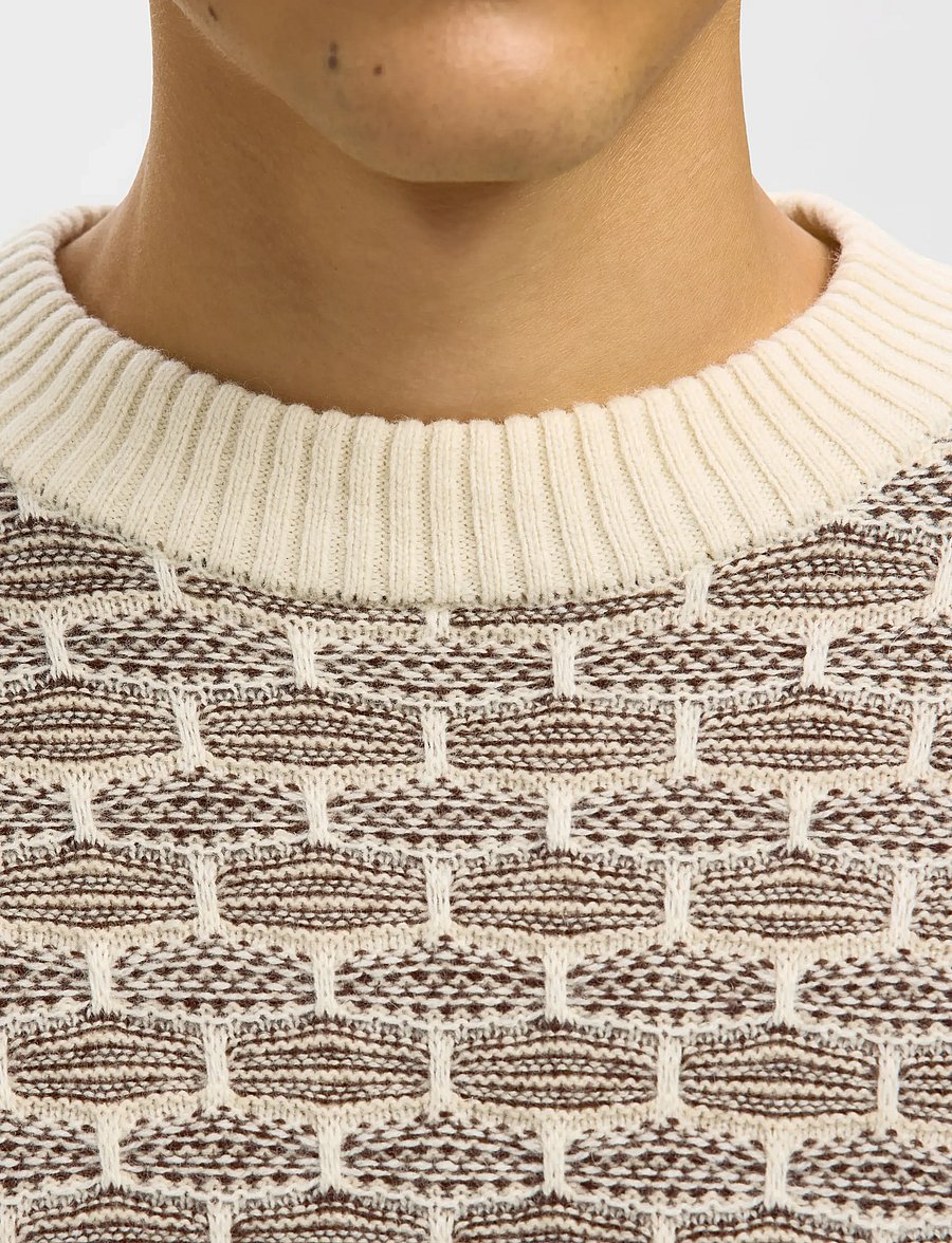 Selected - SLHKEITH LS KNIT RELAXED CREW NECK - adījumi ar apaļu kakla izgriezumu - egret - 3