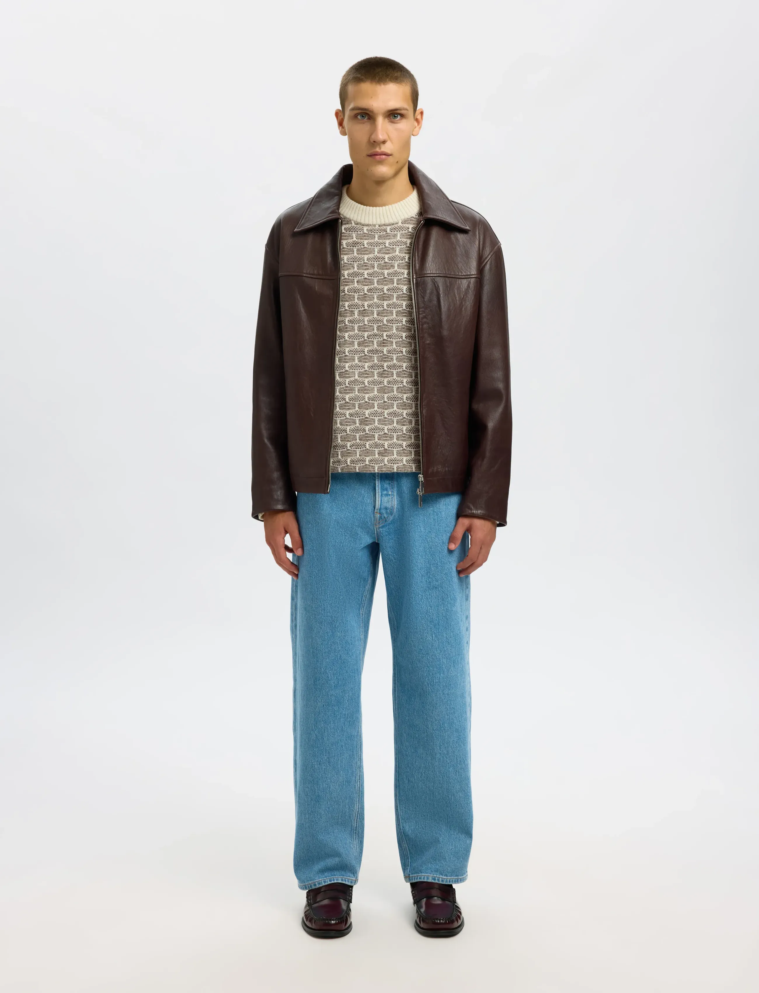 Selected - SLHKEITH LS KNIT RELAXED CREW NECK - adījumi ar apaļu kakla izgriezumu - egret - 4