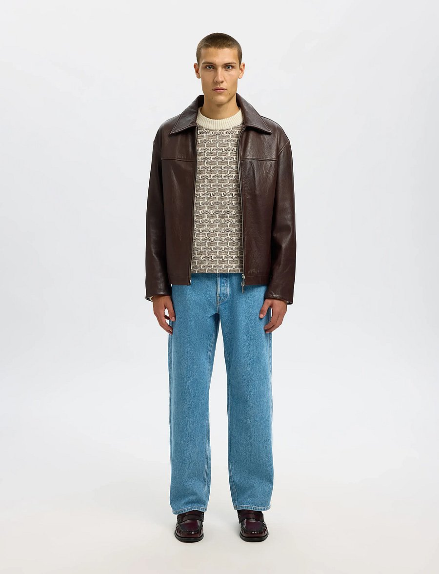 Selected - SLHKEITH LS KNIT RELAXED CREW NECK - adījumi ar apaļu kakla izgriezumu - egret - 4