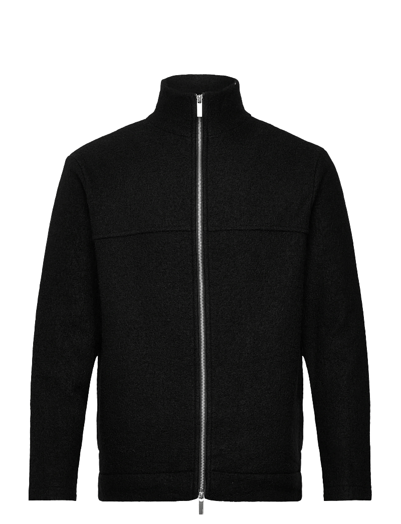 Selected - SLHNEALY LS KNIT FULL ZIP CARDIGAN - fullzip strik - black - 1