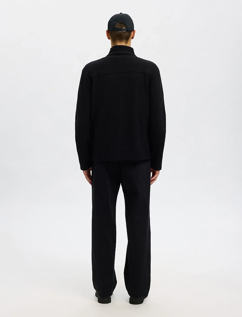 Selected - SLHNEALY LS KNIT FULL ZIP CARDIGAN - fullzip strik - black - 3