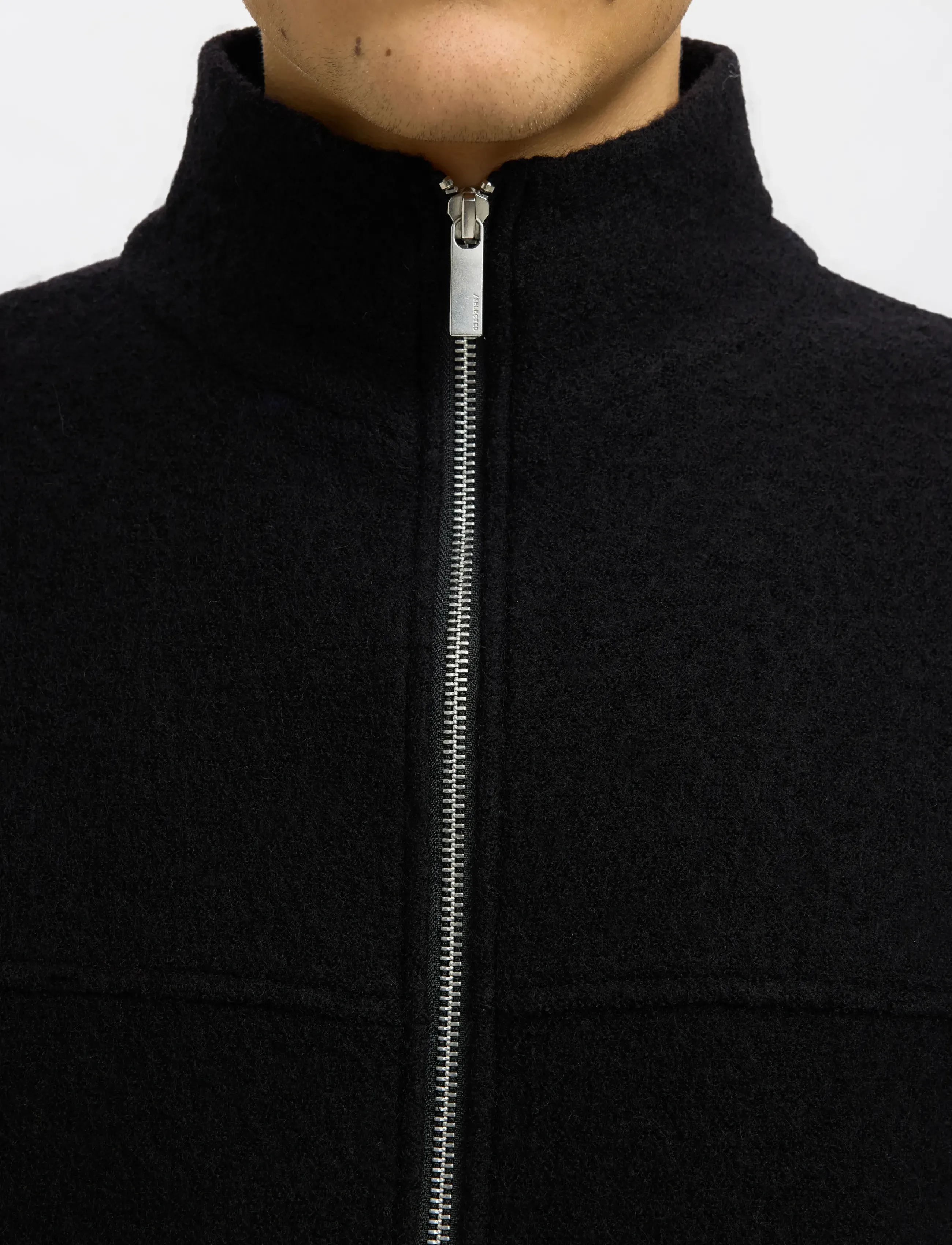 Selected - SLHNEALY LS KNIT FULL ZIP CARDIGAN - pulls zippés - black - 5