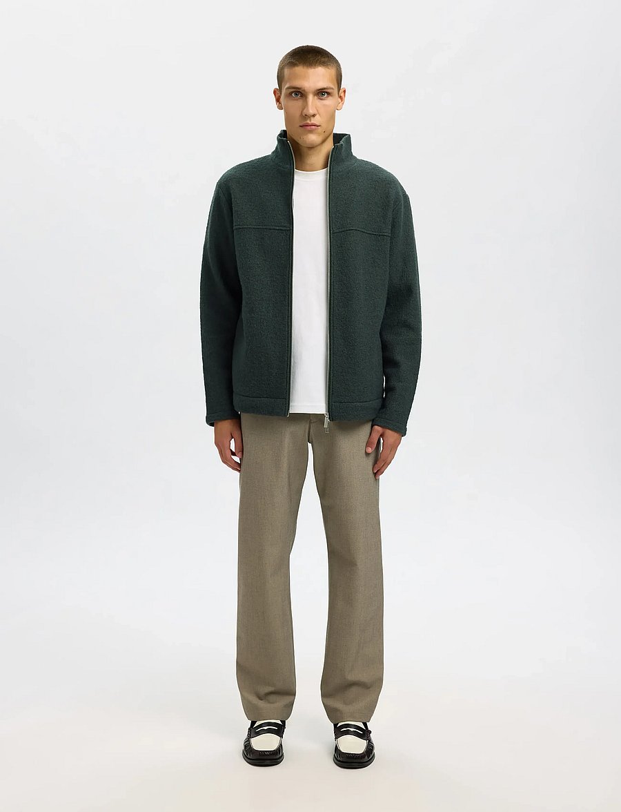 Selected - SLHNEALY LS KNIT FULL ZIP CARDIGAN - fullzip strik - deep forest - 5