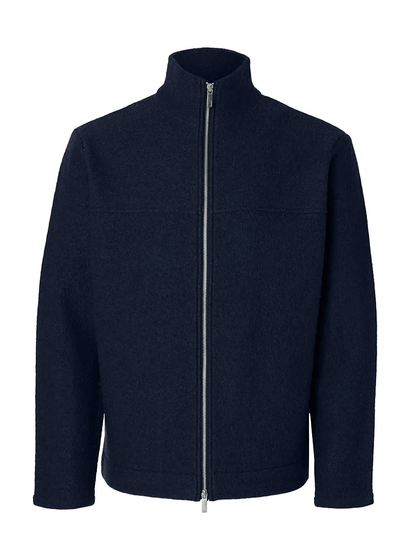 Selected - SLHNEALY LS KNIT FULL ZIP CARDIGAN - full zip tröjor - sky captain - 1