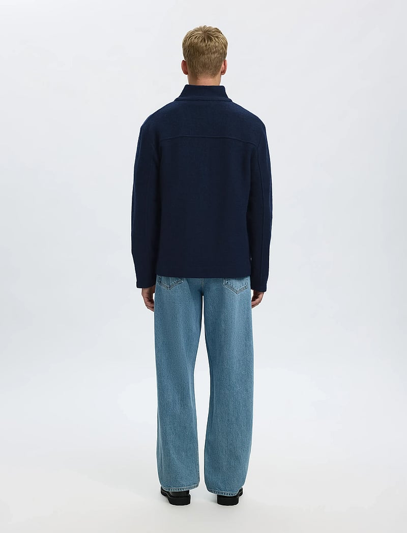 Selected - SLHNEALY LS KNIT FULL ZIP CARDIGAN - full zip tröjor - sky captain - 2