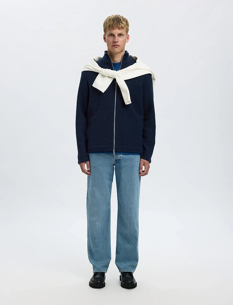 Selected - SLHNEALY LS KNIT FULL ZIP CARDIGAN - full zip tröjor - sky captain - 3