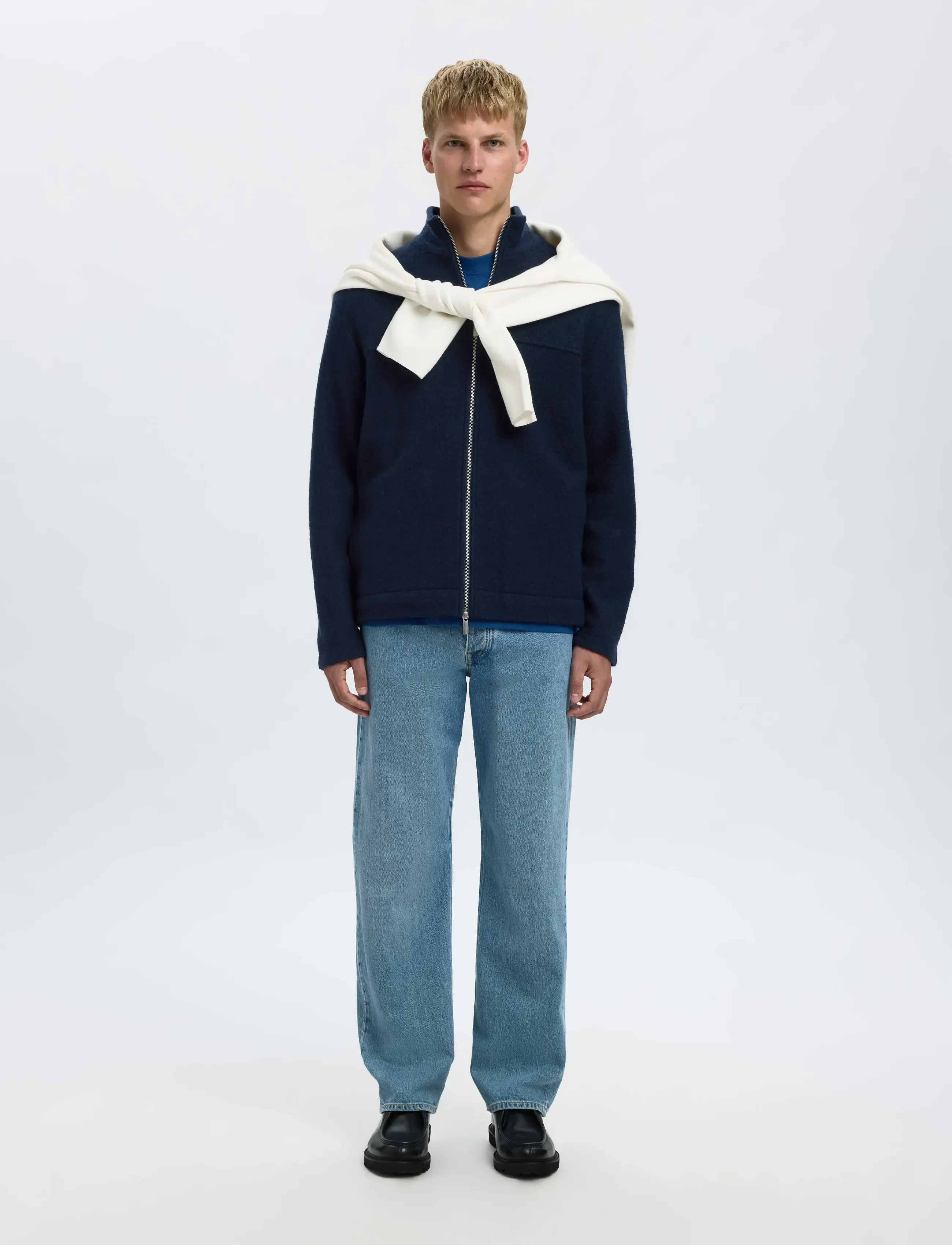 Selected - SLHNEALY LS KNIT FULL ZIP CARDIGAN - pulls zippés - sky captain - 3