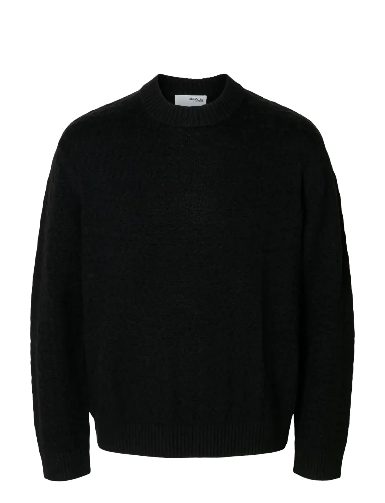 Selected - SLHPHILIP LS KNIT RELAXED CREW NECK - Ümara kaelusega - black - 1