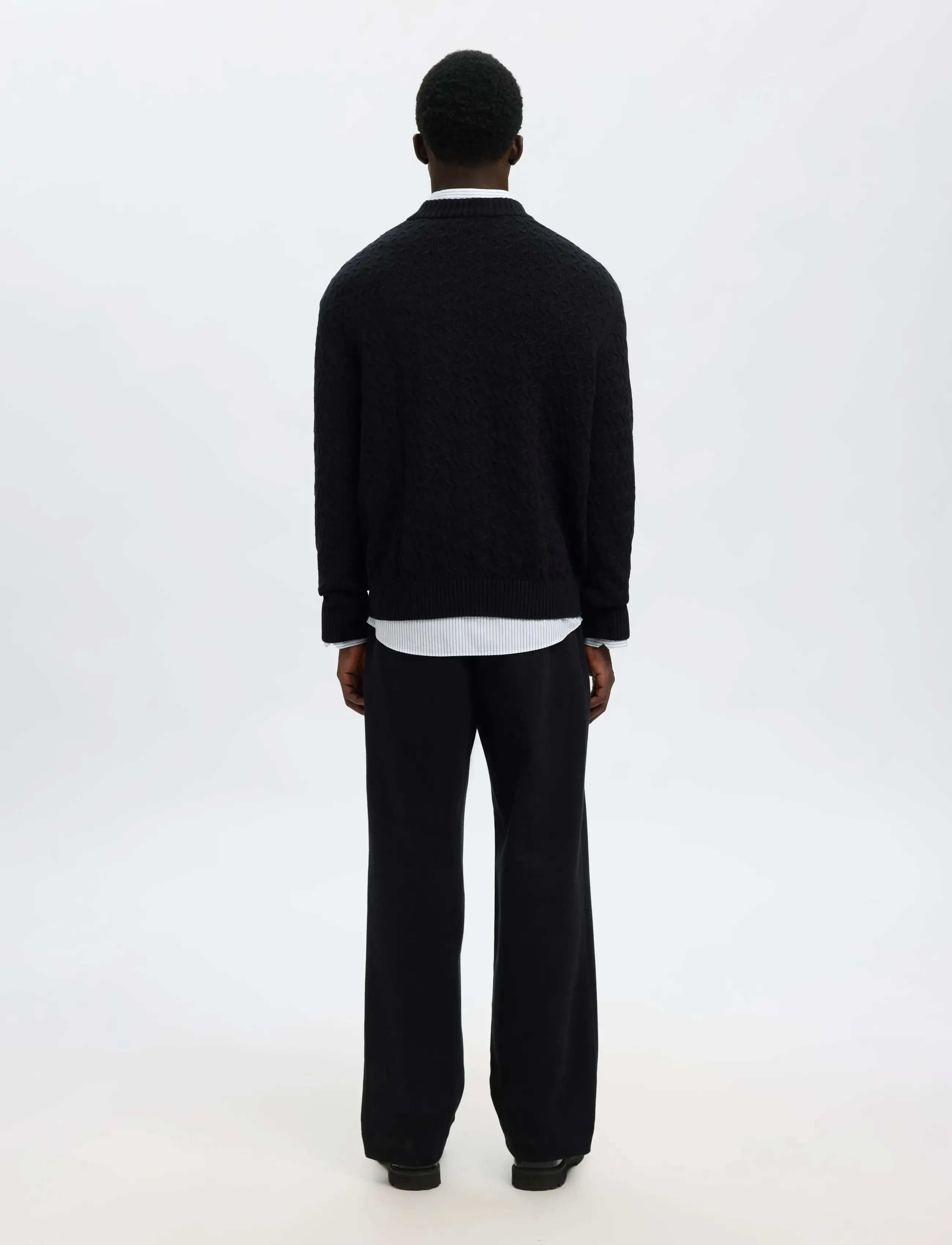 Selected - SLHPHILIP LS KNIT RELAXED CREW NECK - rundhals - black - 2