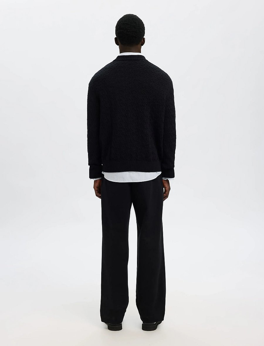 Selected - SLHPHILIP LS KNIT RELAXED CREW NECK - Ümara kaelusega - black - 2