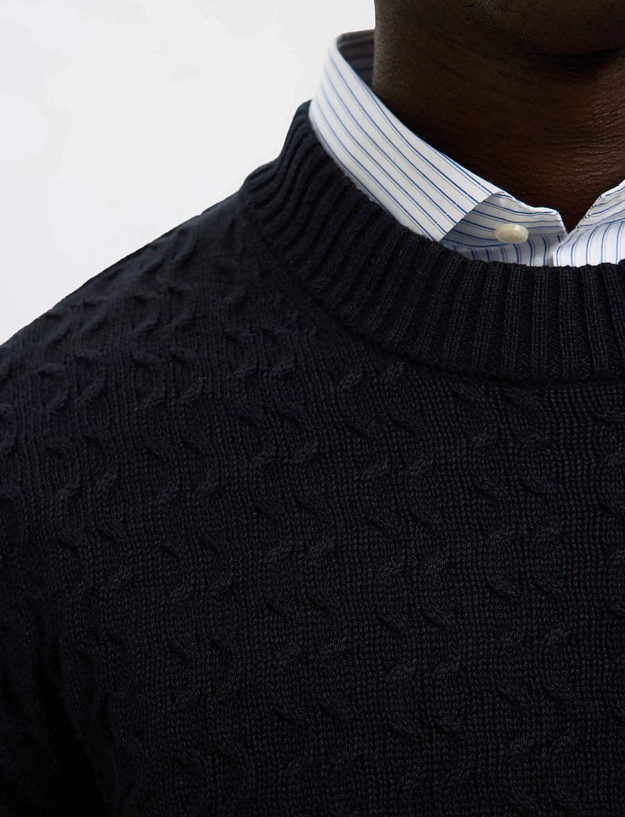Selected - SLHPHILIP LS KNIT RELAXED CREW NECK - Ümara kaelusega - black - 5
