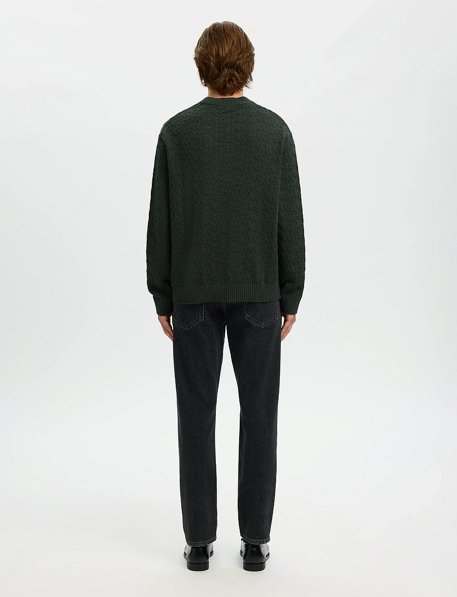 Selected - SLHPHILIP LS KNIT RELAXED CREW NECK - rundhals - deep forest - 3
