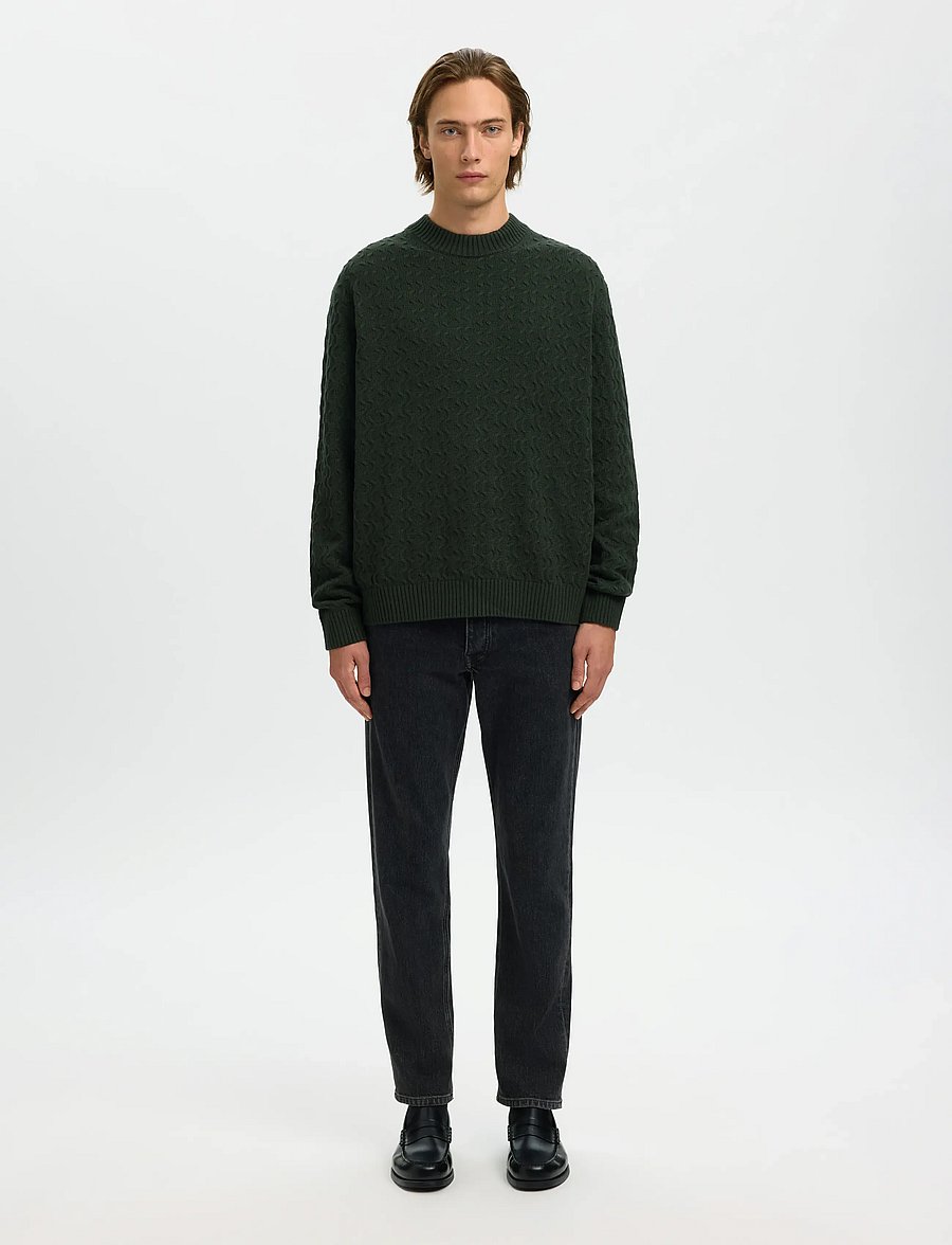 Selected - SLHPHILIP LS KNIT RELAXED CREW NECK - rundhals - deep forest - 4