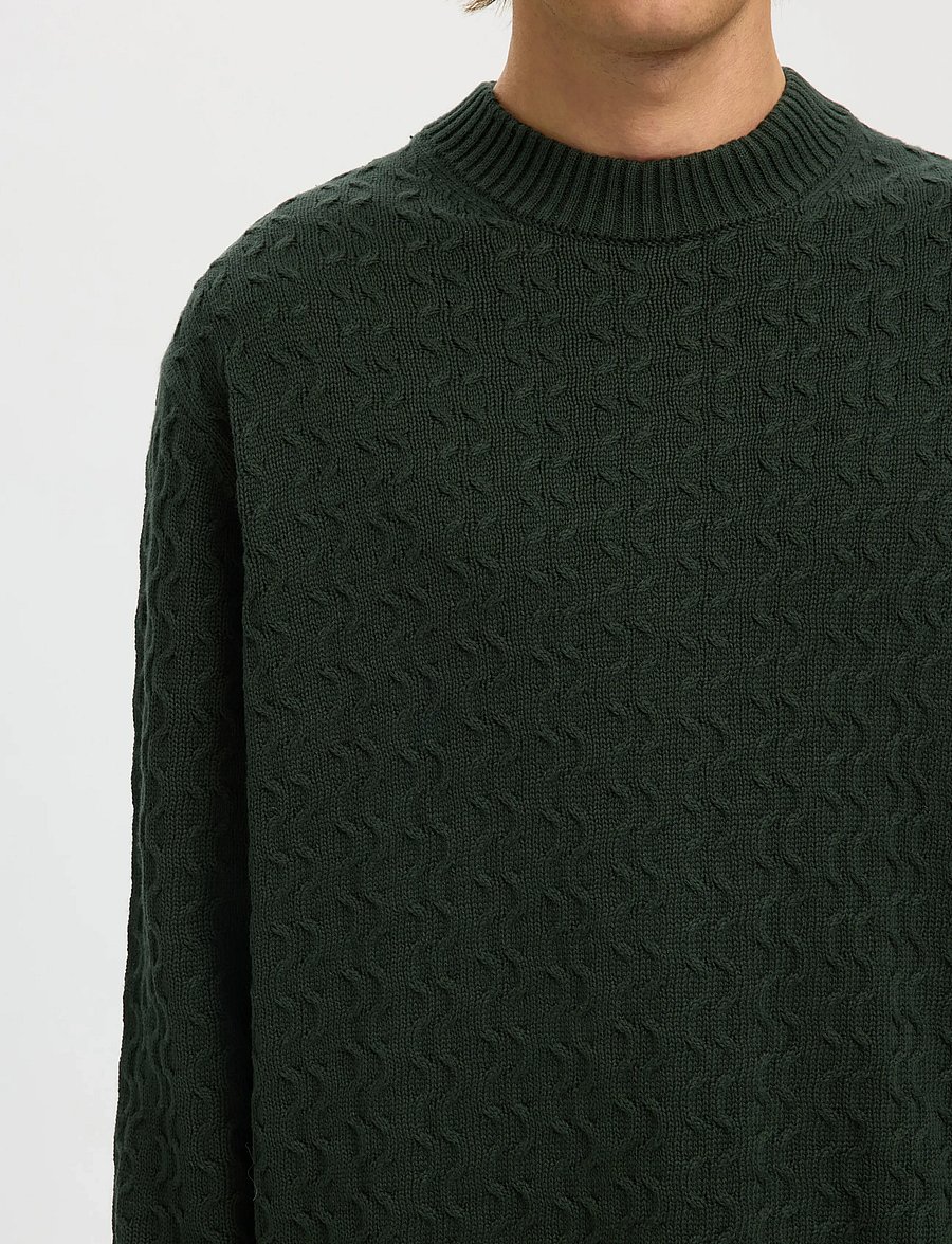 Selected - SLHPHILIP LS KNIT RELAXED CREW NECK - rundhals - deep forest - 5