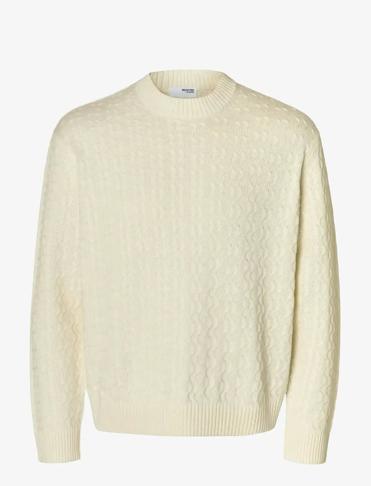 Selected - SLHPHILIP LS KNIT RELAXED CREW NECK - rund hals - egret - 1