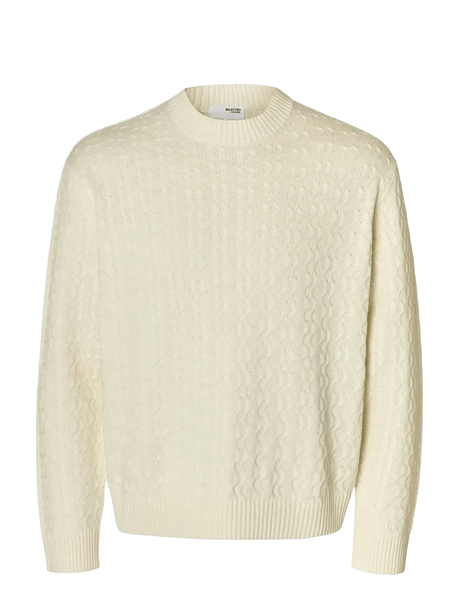 Selected - SLHPHILIP LS KNIT RELAXED CREW NECK - rundhals - egret - 1
