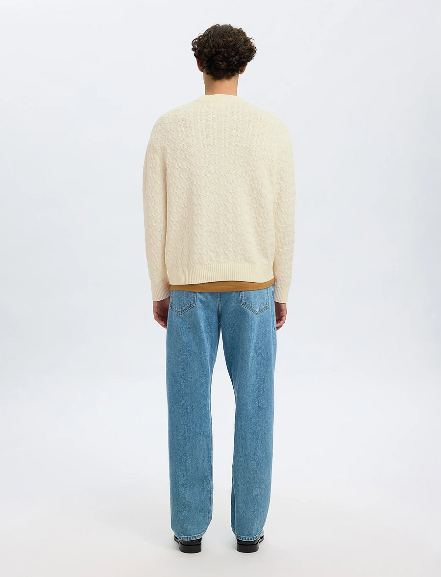 Selected - SLHPHILIP LS KNIT RELAXED CREW NECK - rundhals - egret - 2