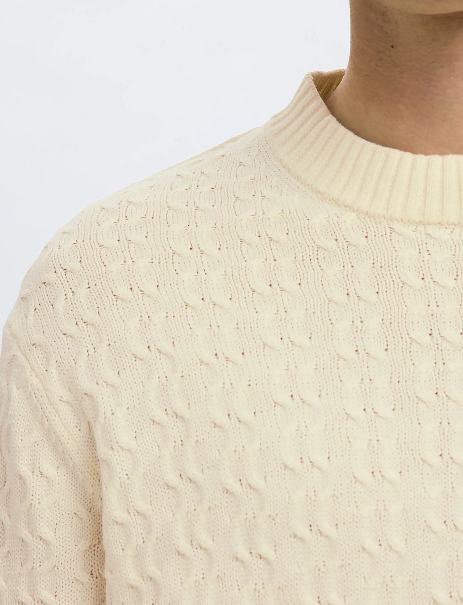 Selected - SLHPHILIP LS KNIT RELAXED CREW NECK - rundhals - egret - 4