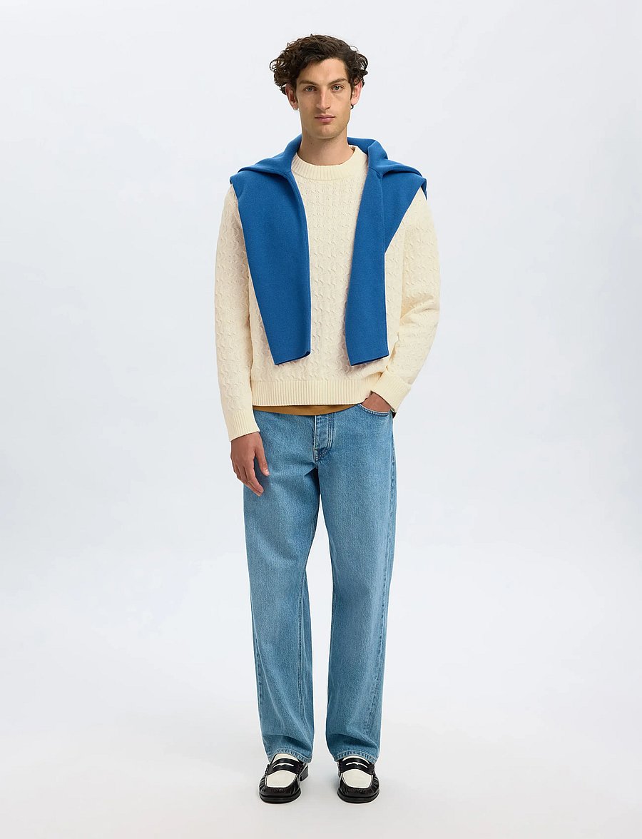 Selected - SLHPHILIP LS KNIT RELAXED CREW NECK - rundhals - egret - 5