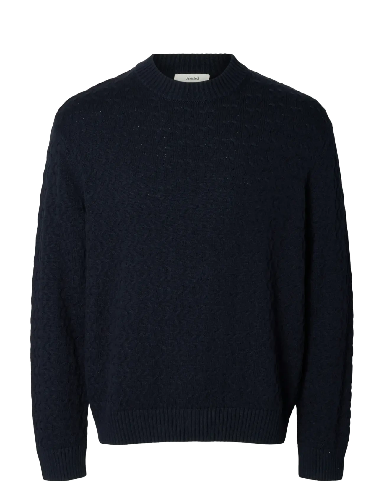 Selected SLHPHILIP LS KNIT RELAXED CREW NECK - Strik - SKY CAPTAIN / navy