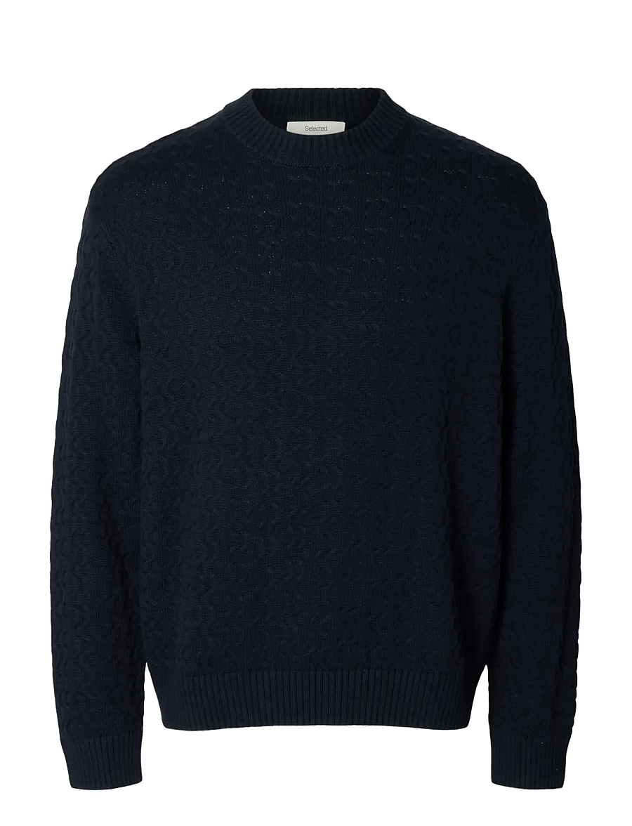 Selected - SLHPHILIP LS KNIT RELAXED CREW NECK - Ümara kaelusega - sky captain - 1