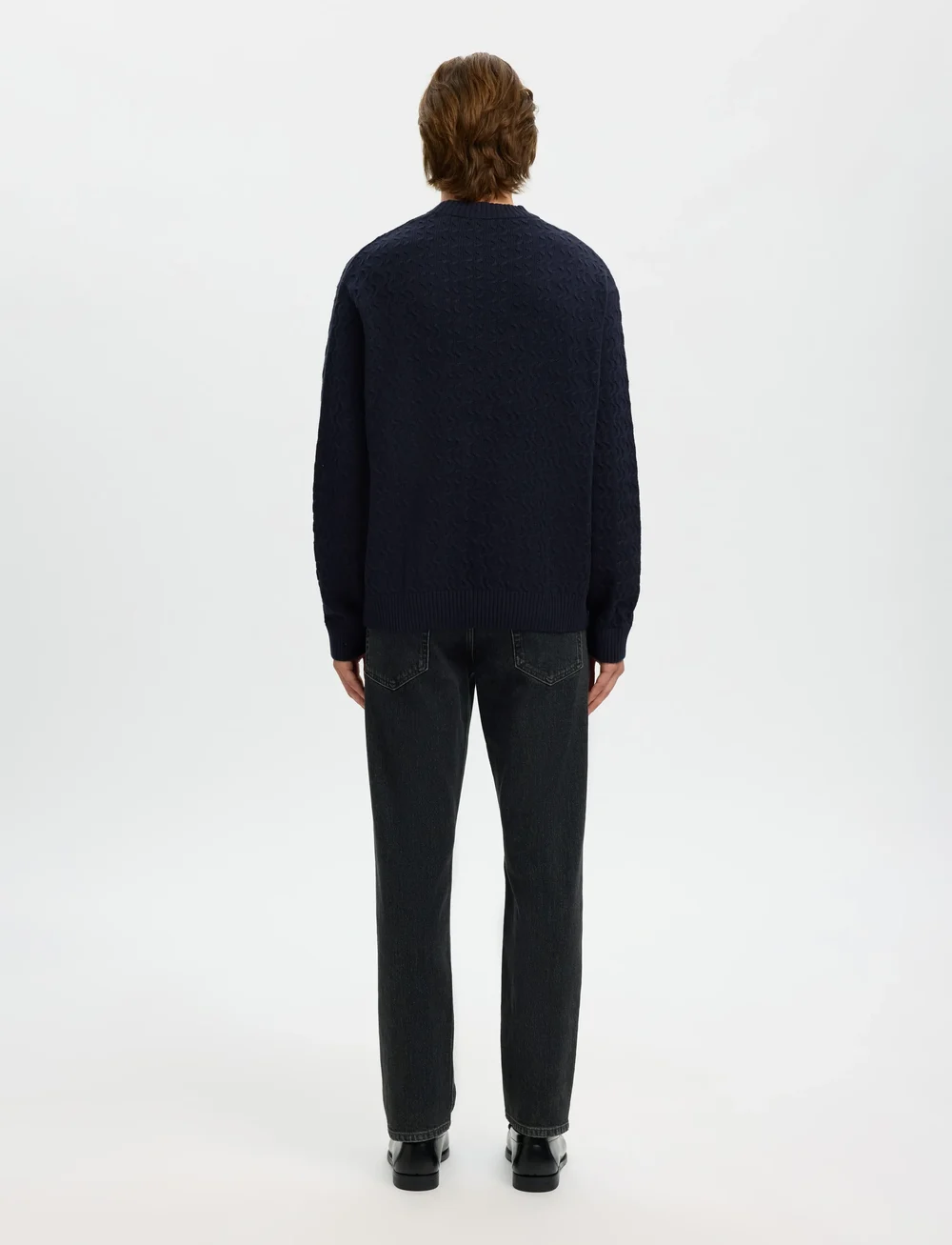 Selected - SLHPHILIP LS KNIT RELAXED CREW NECK - Ümmarguse kaelusega kudumid - sky captain - 3