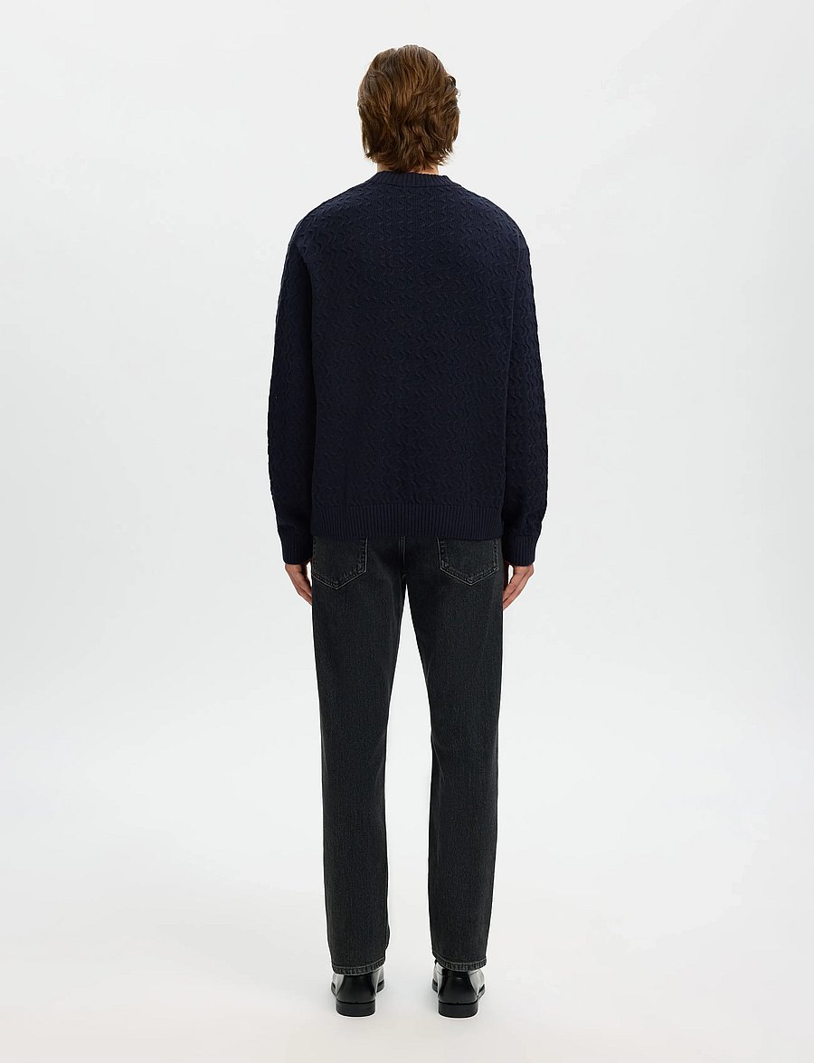 Selected - SLHPHILIP LS KNIT RELAXED CREW NECK - Ümara kaelusega - sky captain - 3