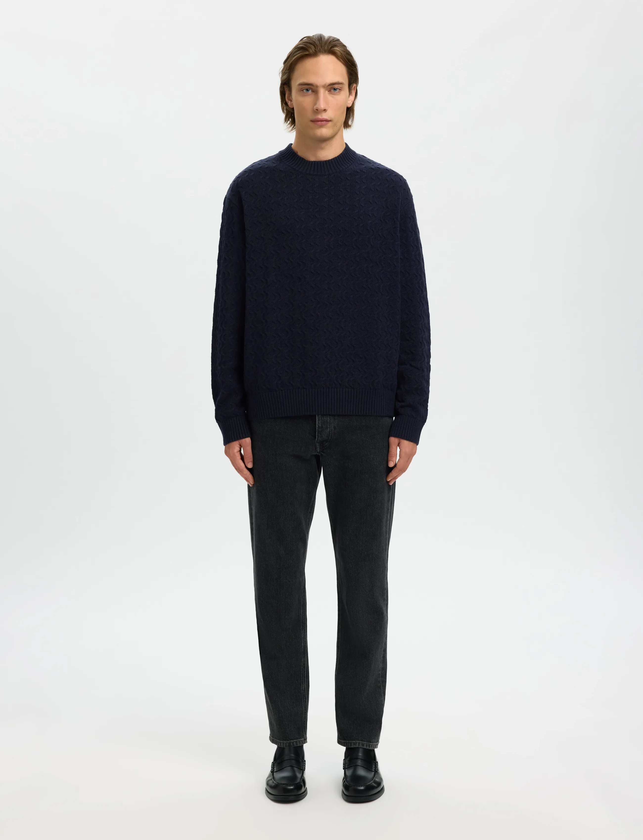 Selected - SLHPHILIP LS KNIT RELAXED CREW NECK - rundhals - sky captain - 4