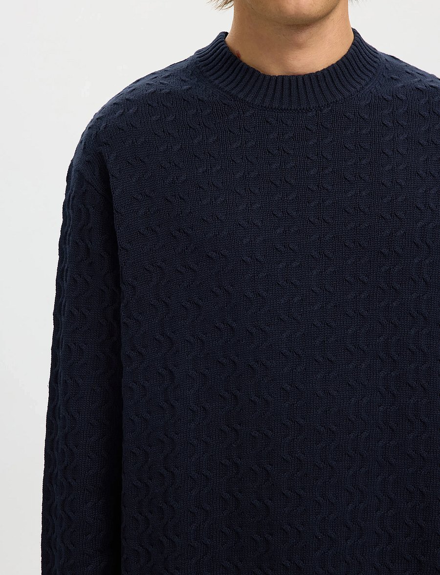 Selected - SLHPHILIP LS KNIT RELAXED CREW NECK - Ümara kaelusega - sky captain - 5