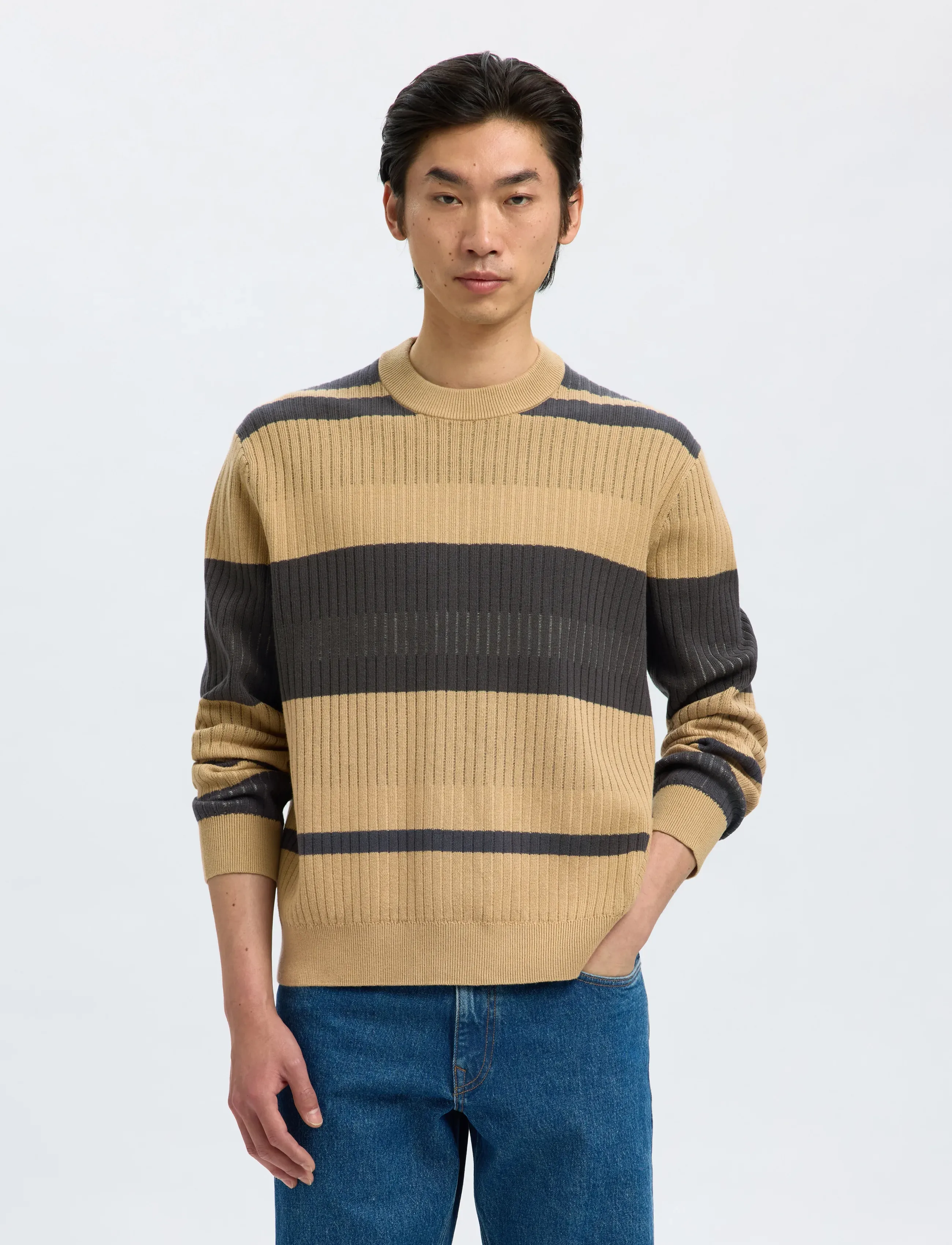 Selected - SLHMALTE LS KNIT RELAXED CREW NECK - rundhals - incense - 0