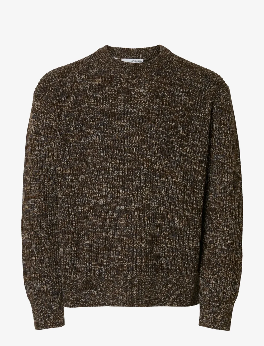 Selected - SLHTILUM LS KNIT RELAXED CREW NECK - Ümmarguse kaelusega kudumid - demitasse - 1