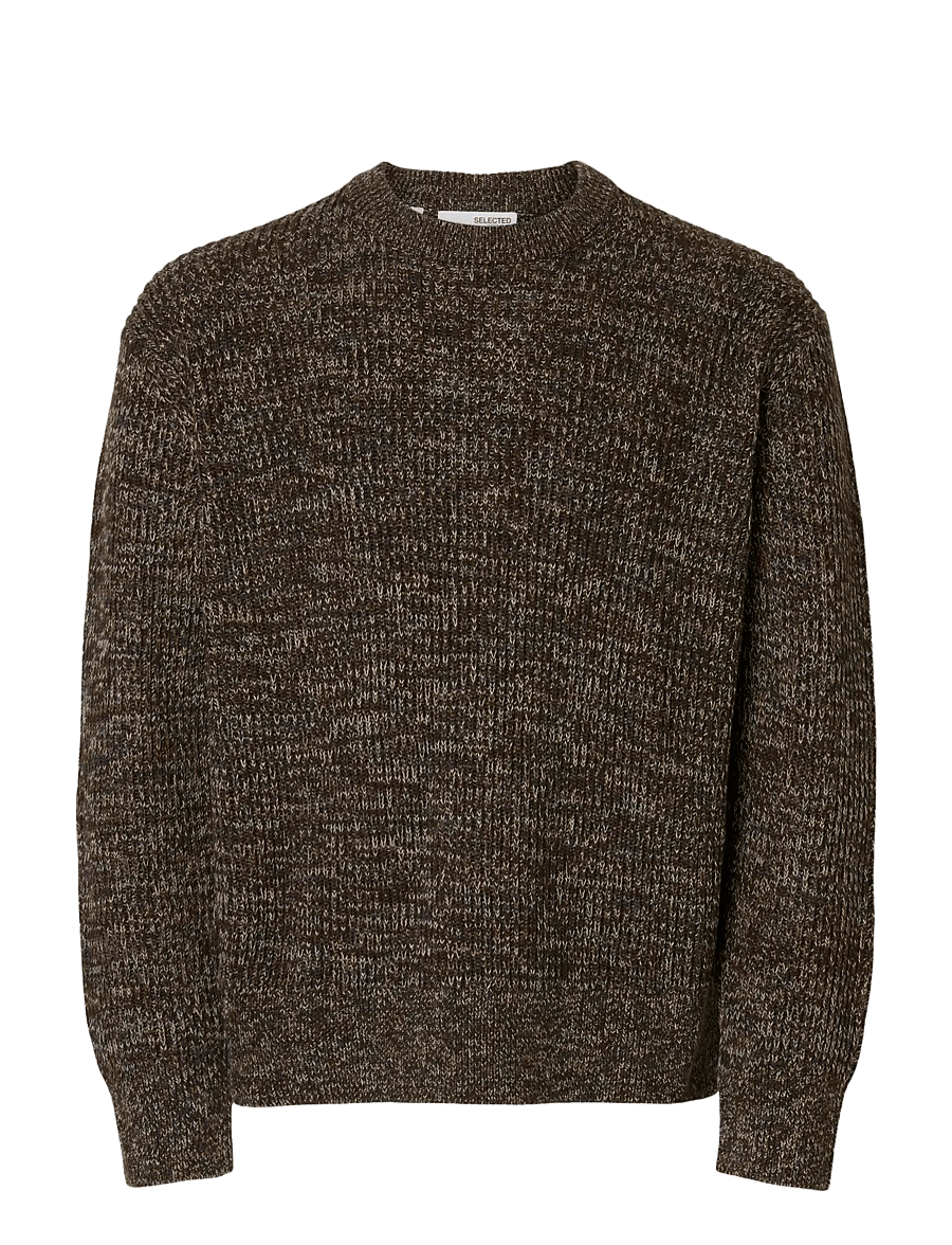 Selected - SLMTILUM LS KNIT CREW NECK NOOS - rundhals - demitasse - 1