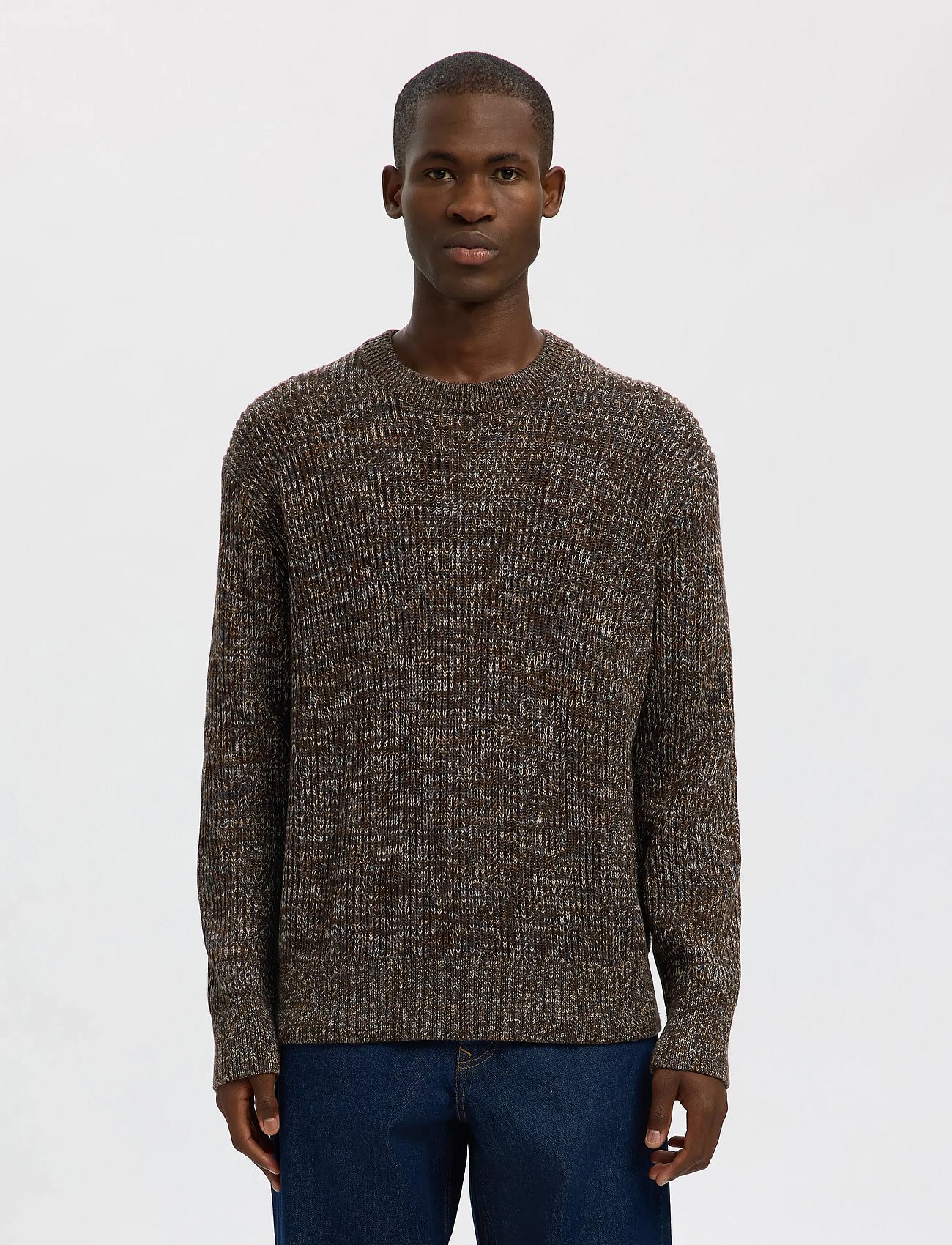 SLMTILUM LS KNIT CREW NECK NOOS - DEMITASSE