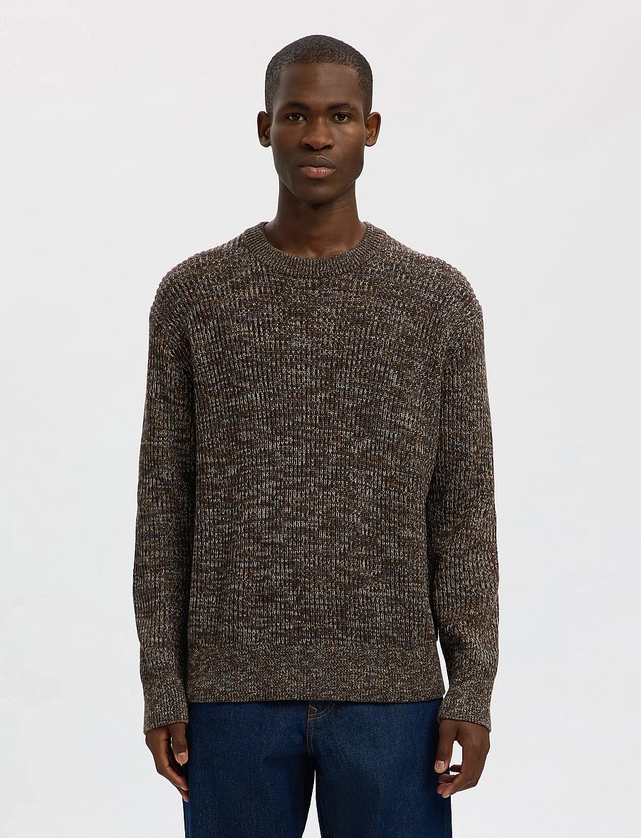 Selected - SLMTILUM LS KNIT CREW NECK NOOS - rundhals - demitasse - 0