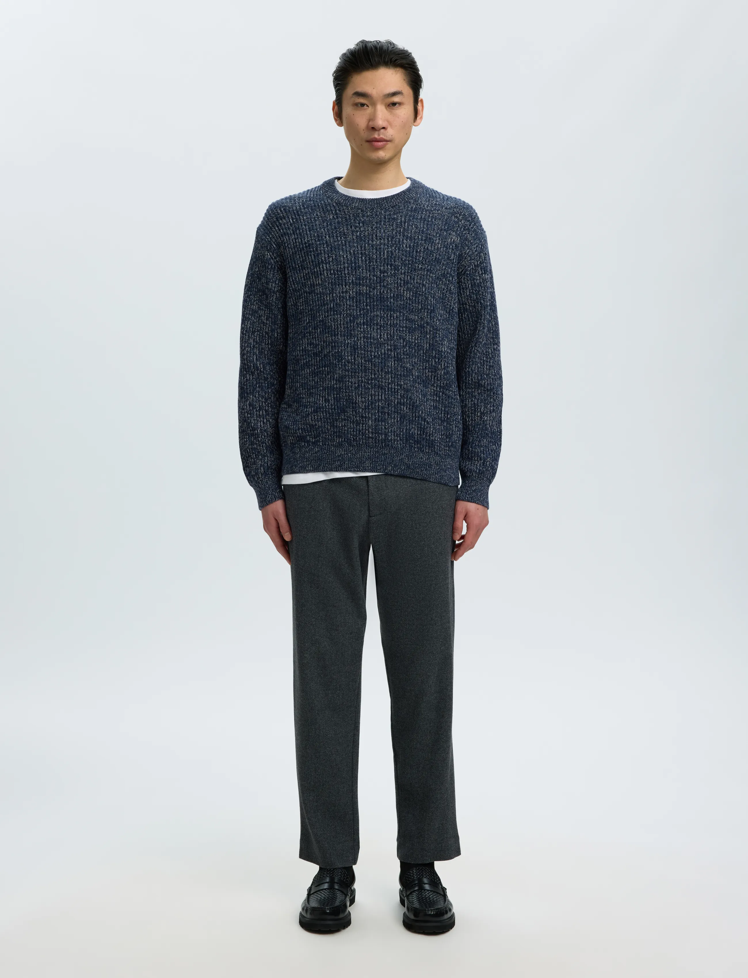Selected - SLMTILUM LS KNIT CREW NECK NOOS - rundhalsad - navy blazer - 3