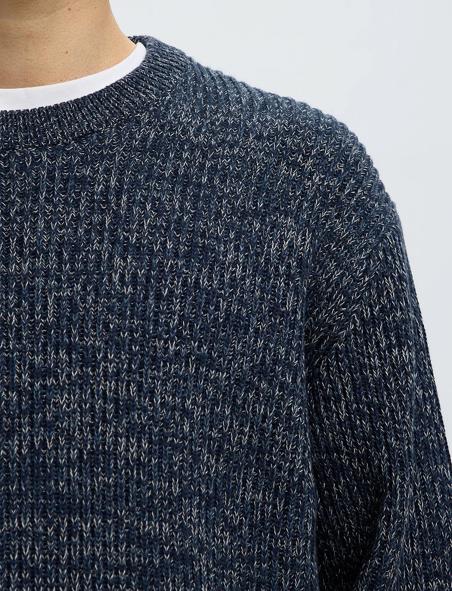 Selected - SLMTILUM LS KNIT CREW NECK NOOS - rundhals - navy blazer - 4