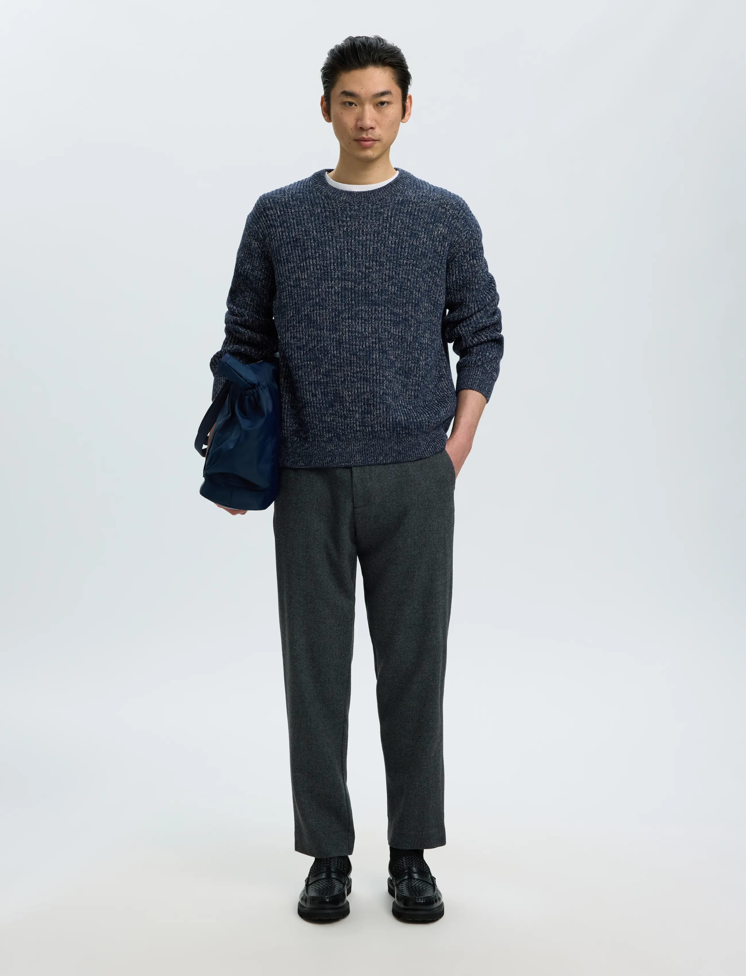 Selected - SLMTILUM LS KNIT CREW NECK NOOS - rundhalsad - navy blazer - 5