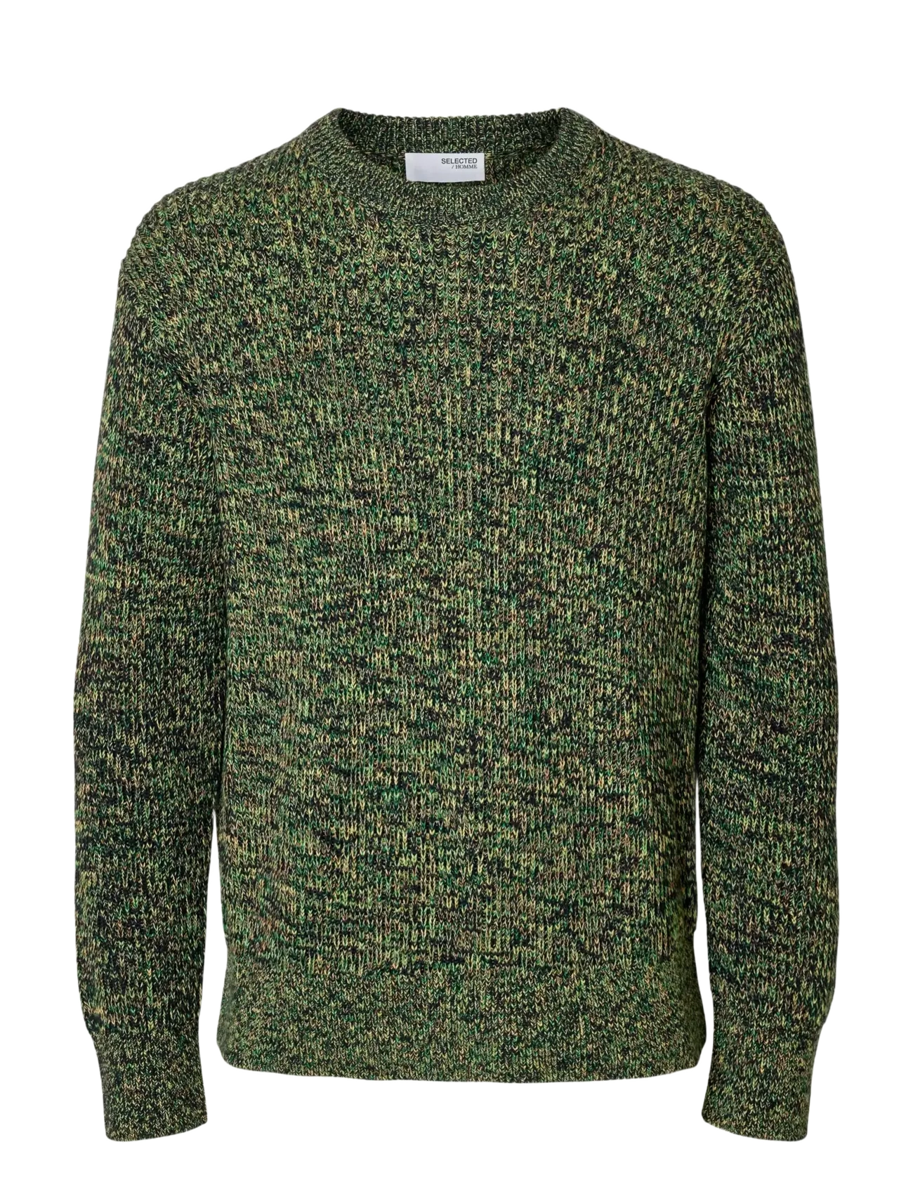 Selected SLMTILUM LS KNIT CREW NECK NOOS - Tøj - SKY CAPTAIN / khaki/green