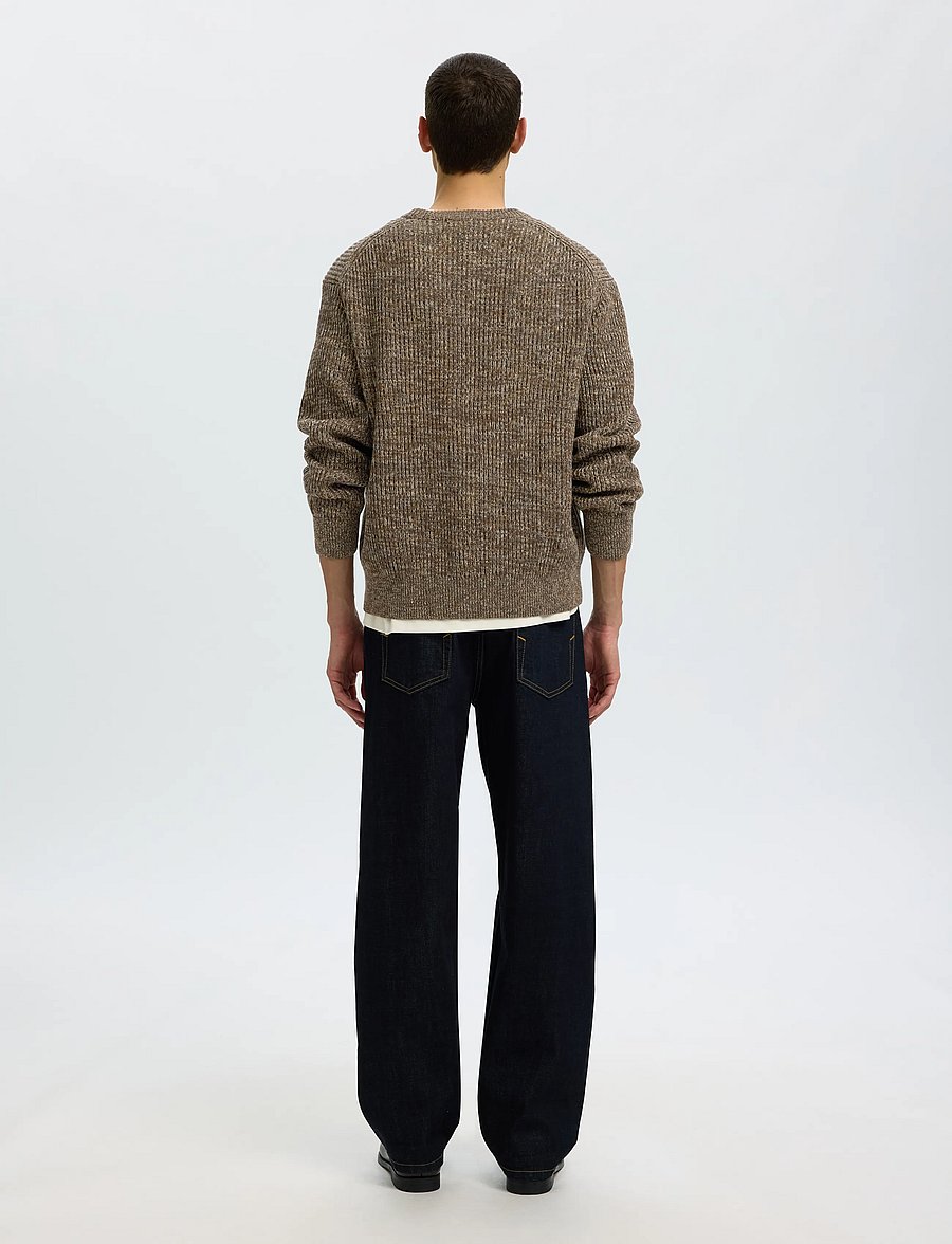 Selected - SLMTILUM LS KNIT CREW NECK NOOS - Ümara kaelusega - turkish coffee - 2