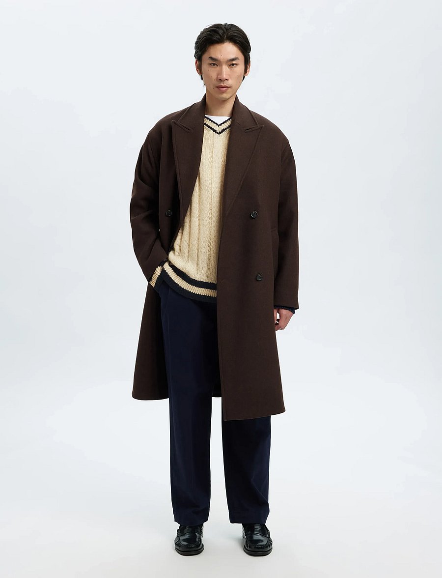 Selected - SLHROY LS KNIT RELAXED RIB V-NECK - v-ausschnitt - egret - 5