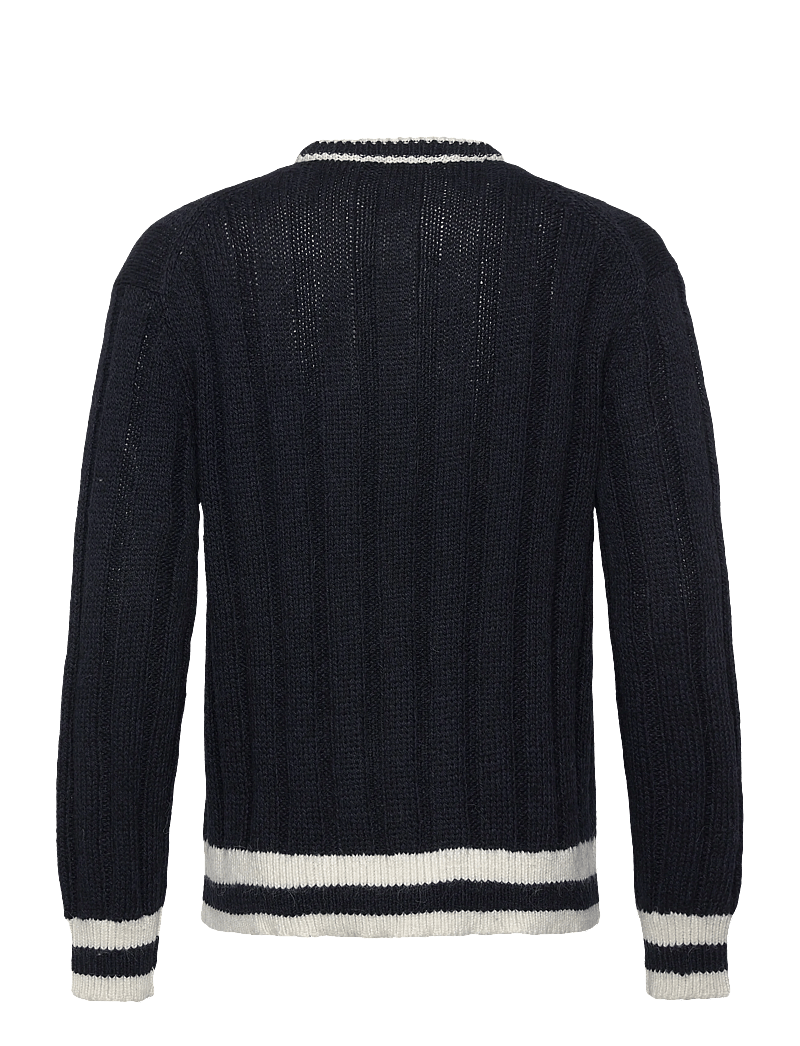 Selected - SLHROY LS KNIT RELAXED RIB V-NECK - v-ausschnitt - sky captain - 2