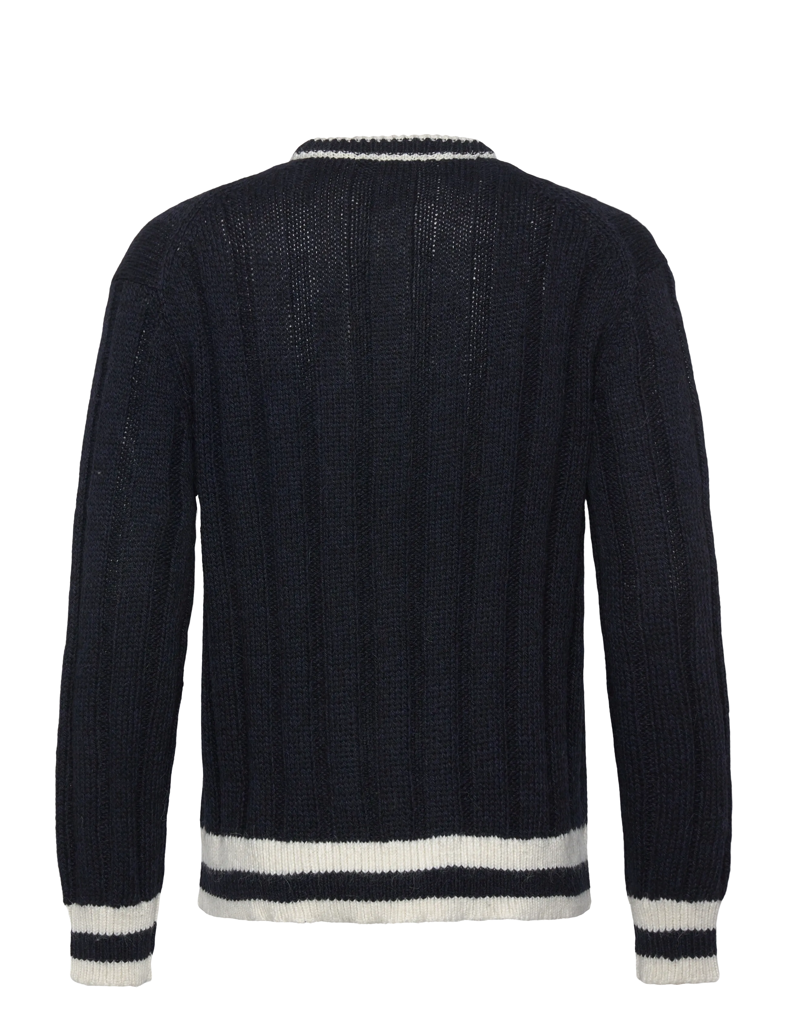 Selected - SLHROY LS KNIT RELAXED RIB V-NECK - megztiniai su v formos apykakle - sky captain - 2