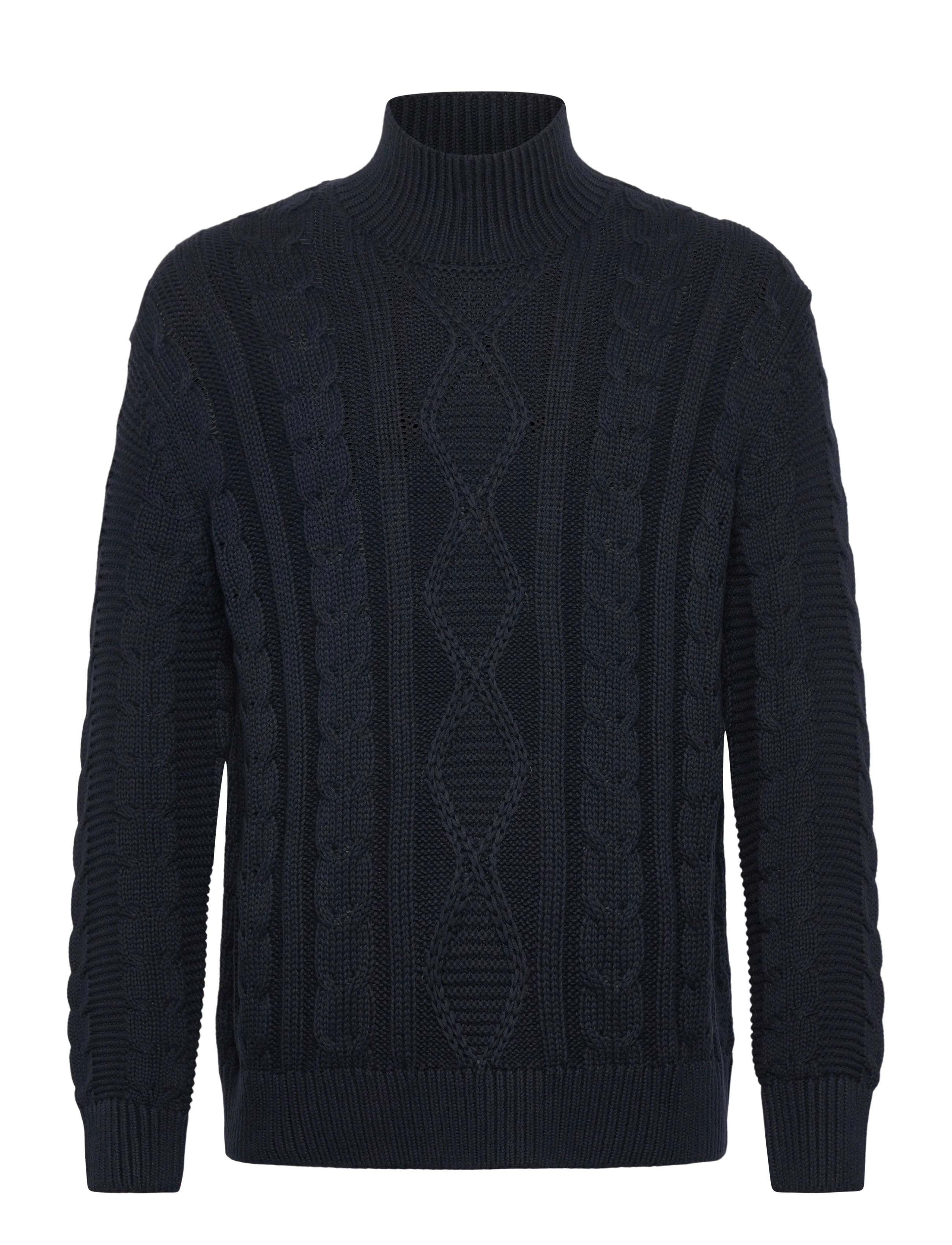 Selected SLHUFFE LS KNIT RELAXED CABLE HIGH NECK - Poolokaulus - SKY CAPTAIN / navy