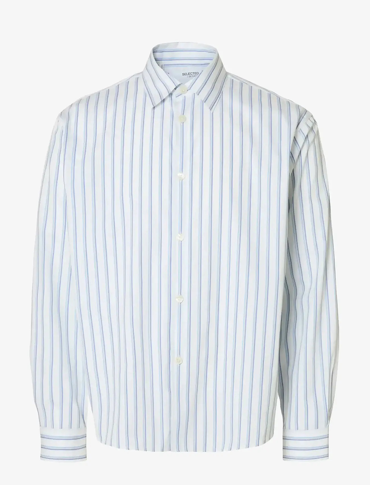 Selected - SLHRLXHENRI STRIPE LS SHIRT - stribede skjorter - white - 1